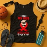 Hiv Awareness Red Ribbon World Aids Day Fighters Tank Top thumb 4
