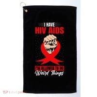 Hiv Awareness Red Ribbon World Aids Day Fighters Golf Towel thumb 0