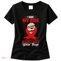 Hiv Awareness Red Ribbon World Aids Day Fighters Women's T-Shirt thumb 0