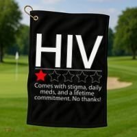 Hiv Awareness Red Ribbon World Aids Day Fighters Golf Towel thumb 1
