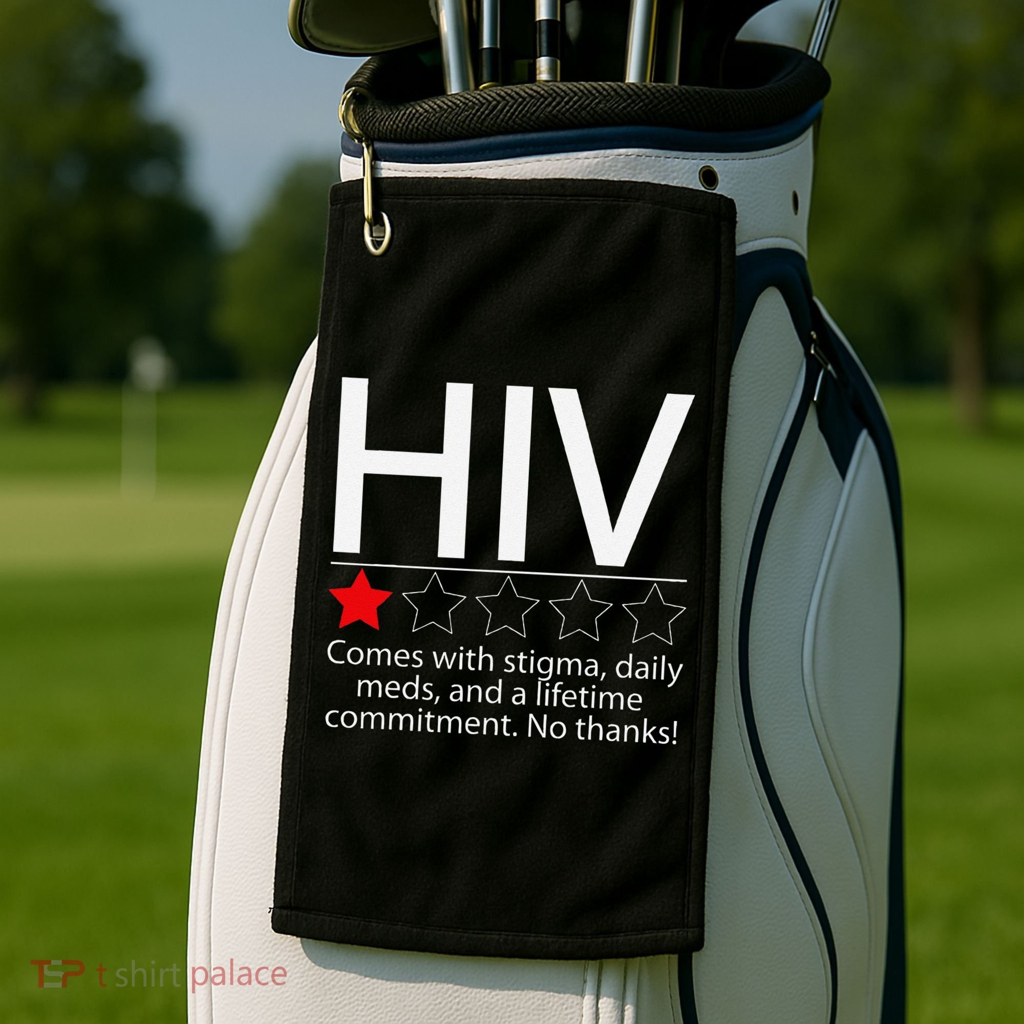 Hiv Awareness Red Ribbon World Aids Day Fighters Golf Towel