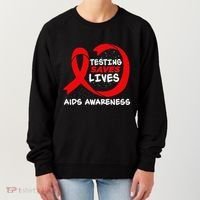 Hiv Awareness Red Ribbon World Aids Day Fighters Women's Sweatshirt thumb 0