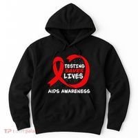 Hiv Awareness Red Ribbon World Aids Day Fighters Hoodie thumb 0