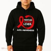 Hiv Awareness Red Ribbon World Aids Day Fighters Hoodie thumb 2