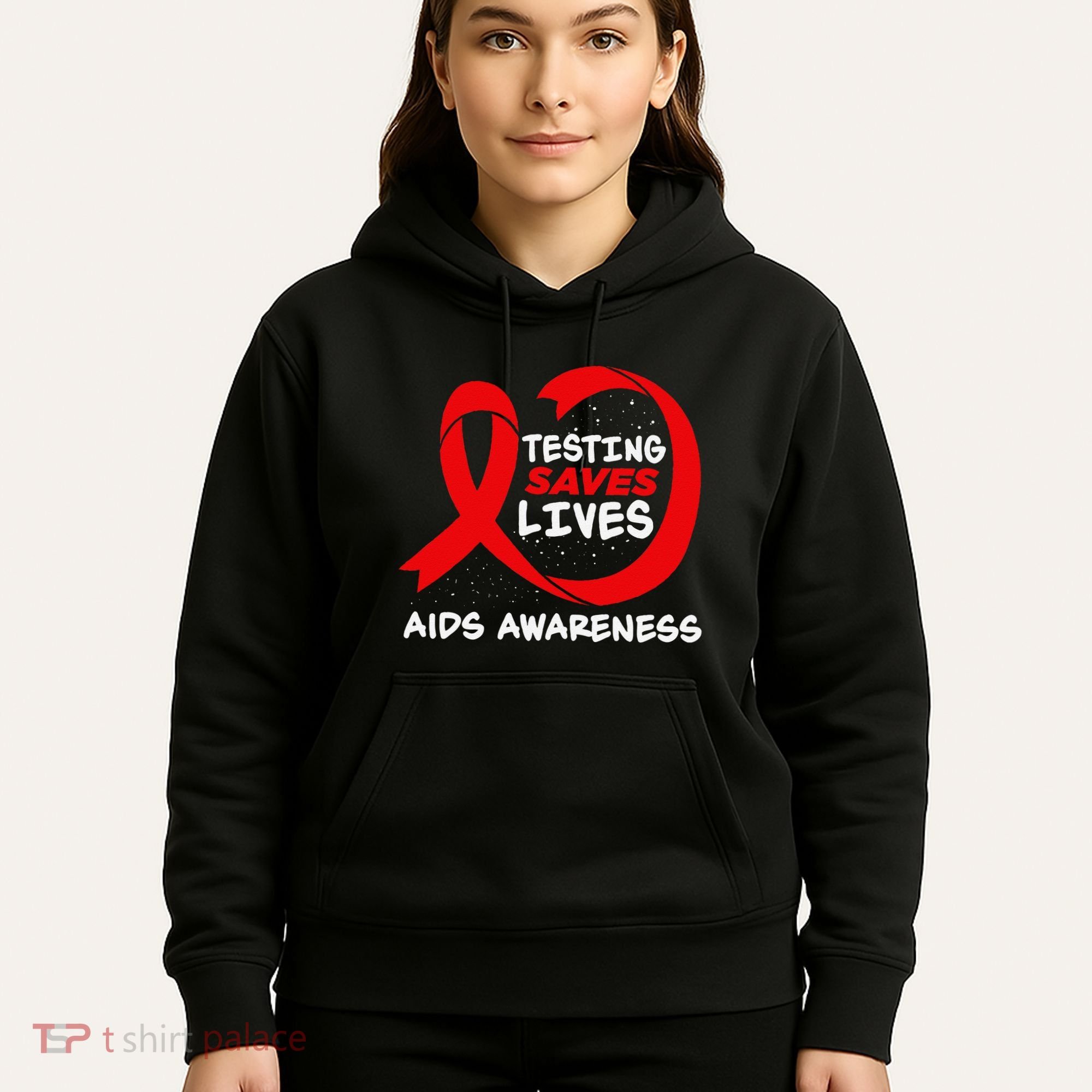 Hiv Awareness Red Ribbon World Aids Day Fighters Hoodie