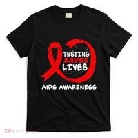 Hiv Awareness Red Ribbon World Aids Day Fighters T-Shirt thumb 0