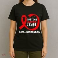 Hiv Awareness Red Ribbon World Aids Day Fighters T-Shirt thumb 4