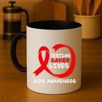Hiv Awareness Red Ribbon World Aids Day Fighters Coffee Mug thumb 4