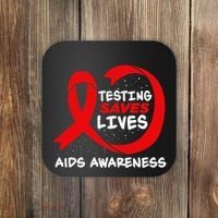Hiv Awareness Red Ribbon World Aids Day Fighters Coaster thumb 0