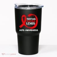 Hiv Awareness Red Ribbon World Aids Day Fighters Tumbler thumb 0