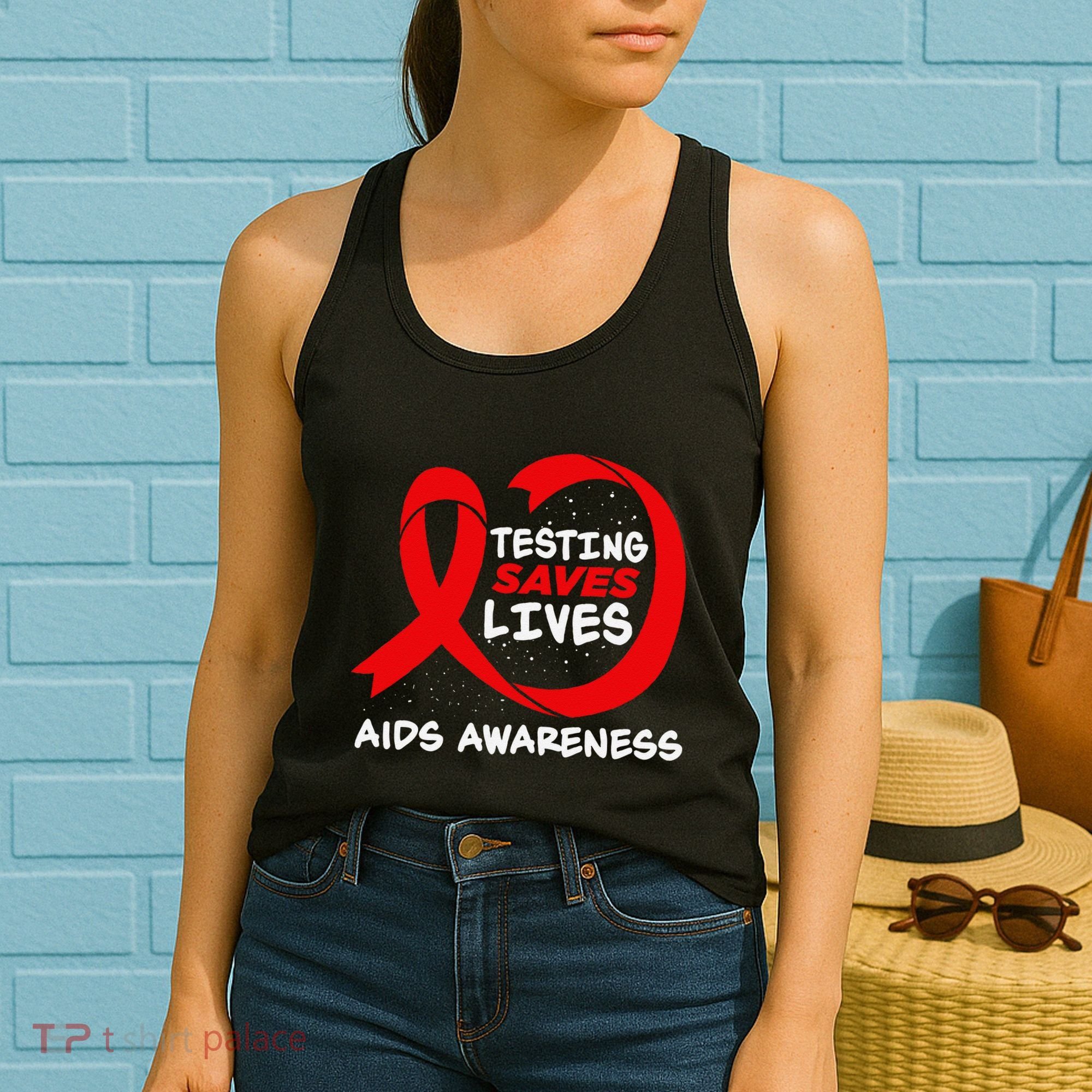 Hiv Awareness Red Ribbon World Aids Day Fighters Women's Tank Top