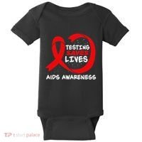 Hiv Awareness Red Ribbon World Aids Day Fighters Baby Bodysuit thumb 0