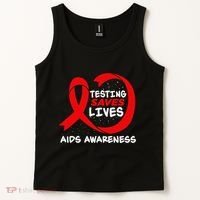 Hiv Awareness Red Ribbon World Aids Day Fighters Tank Top thumb 2