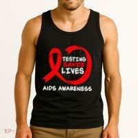 Hiv Awareness Red Ribbon World Aids Day Fighters Tank Top thumb 3
