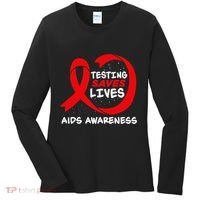 Hiv Awareness Red Ribbon World Aids Day Fighters Women's Long Sleeve Shirt thumb 0