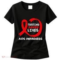 Hiv Awareness Red Ribbon World Aids Day Fighters Women's T-Shirt thumb 0
