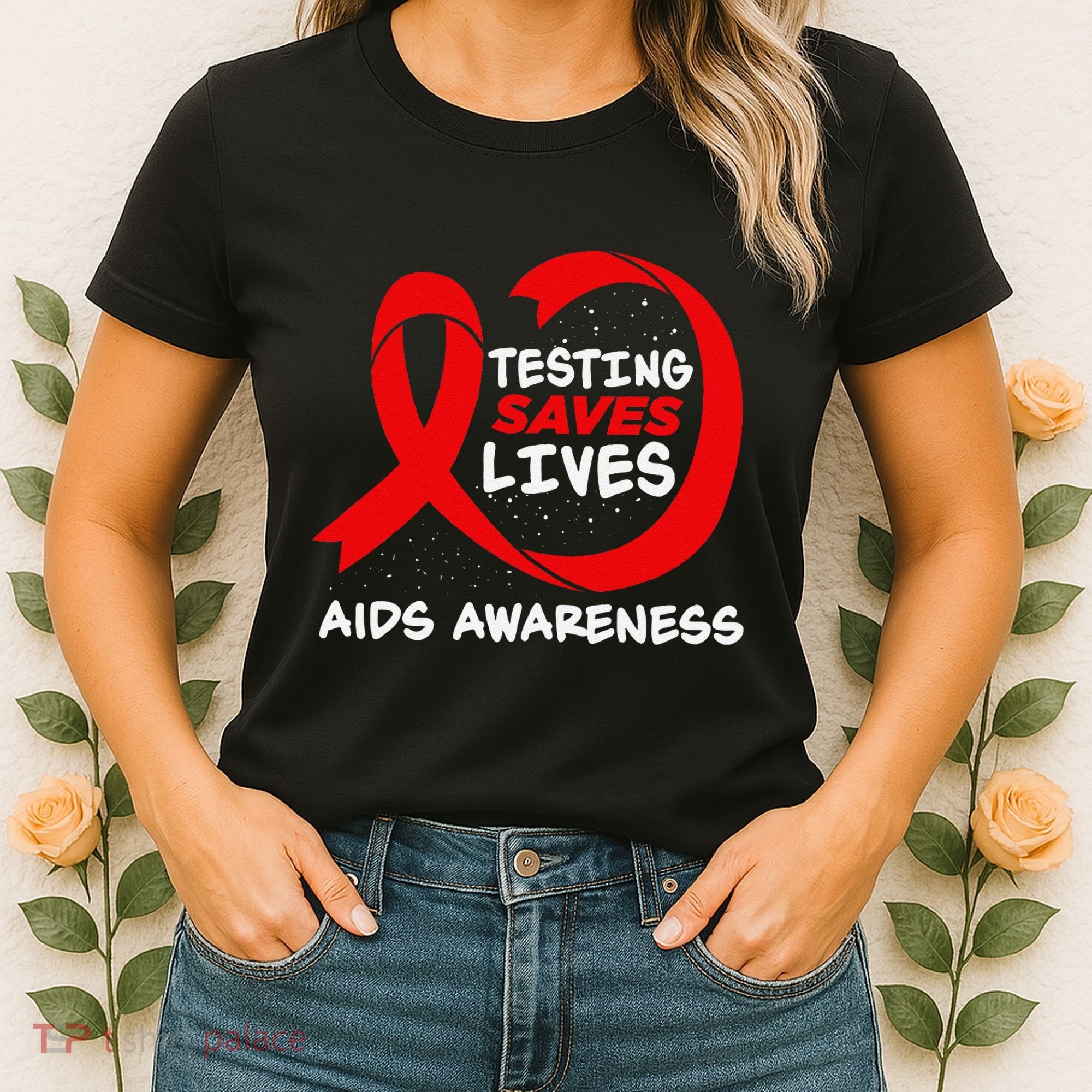 Hiv Awareness Red Ribbon World Aids Day Fighters Women's T-Shirt