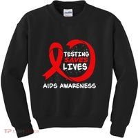 Hiv Awareness Red Ribbon World Aids Day Fighters Kids Sweatshirt thumb 0