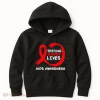 Hiv Awareness Red Ribbon World Aids Day Fighters Kids Hoodie thumb 0
