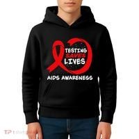 Hiv Awareness Red Ribbon World Aids Day Fighters Kids Hoodie thumb 4