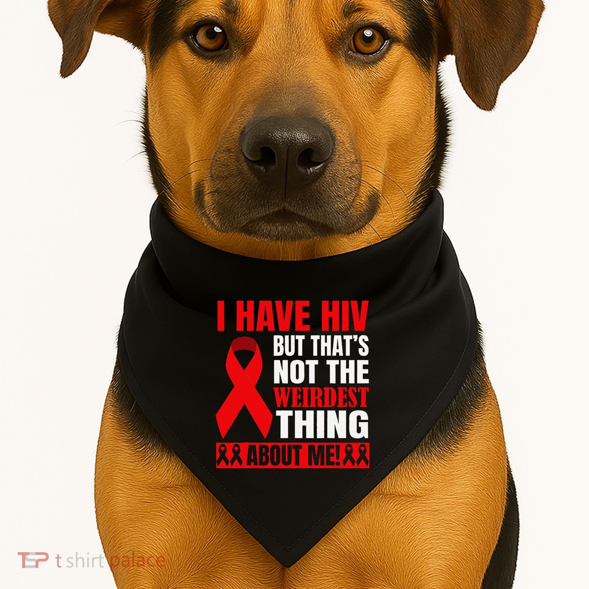 Hiv Awareness Red Ribbon World Aids Day Fighters USA-Made Doggie Bandana