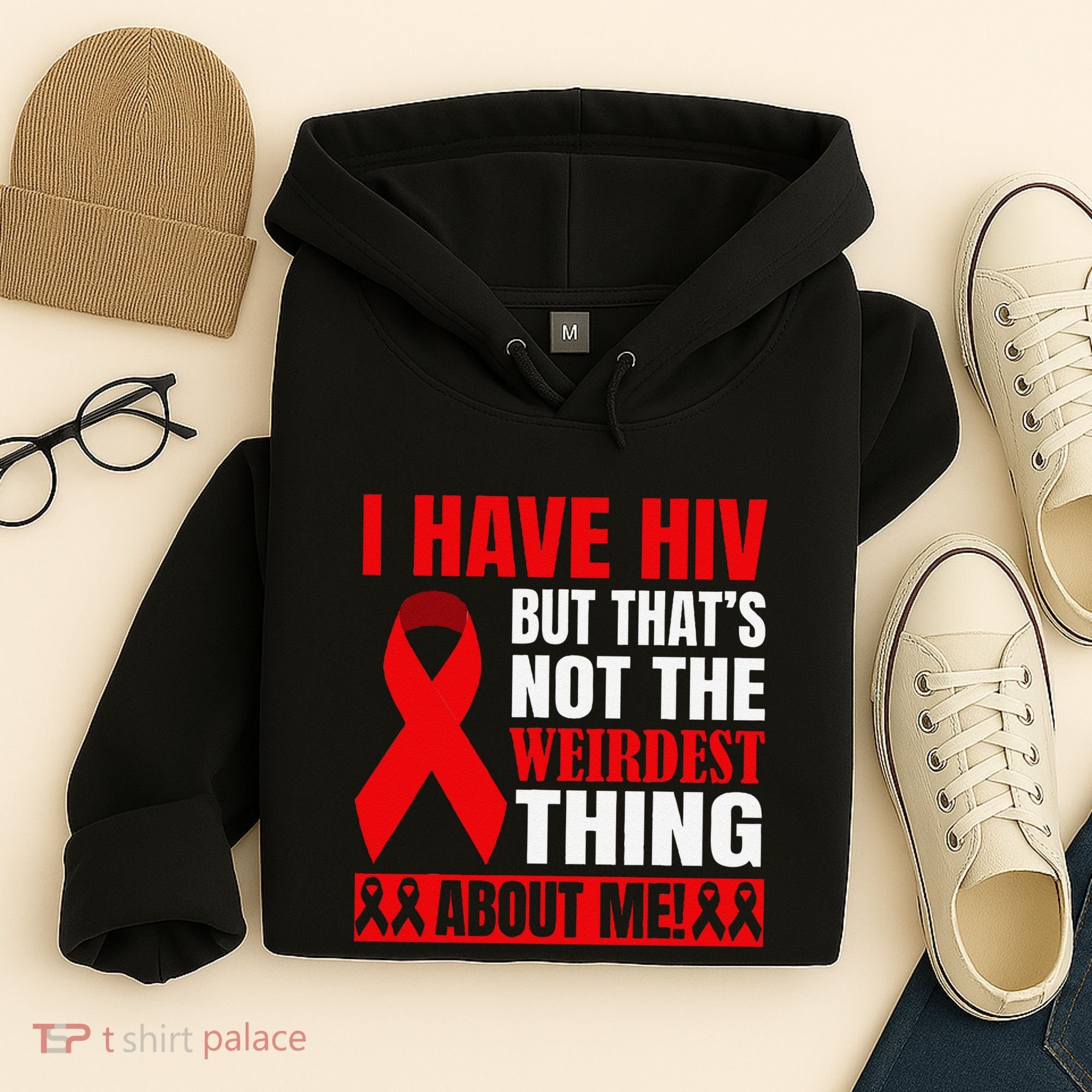 Hiv Awareness Red Ribbon World Aids Day Fighters Hoodie