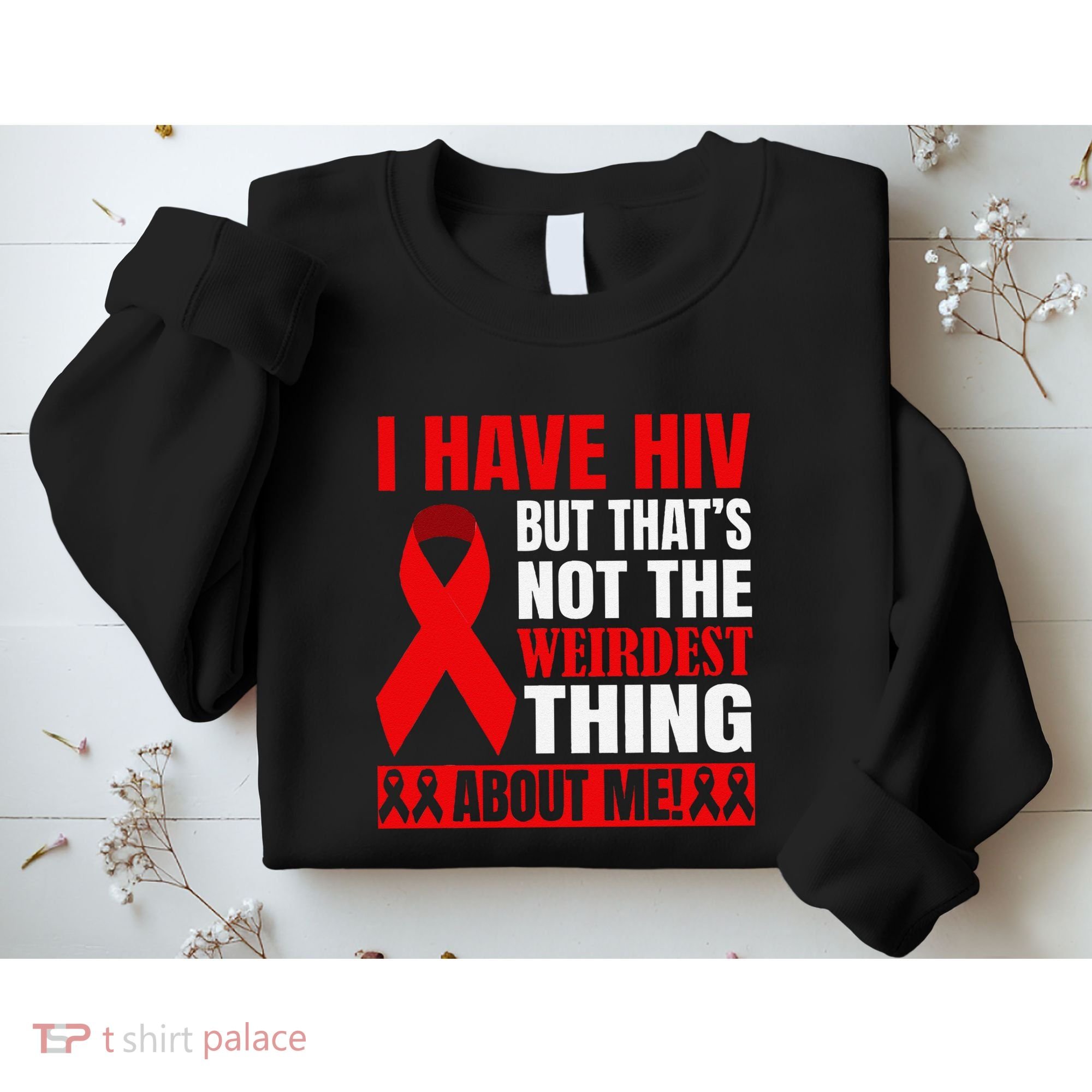 Hiv Awareness Red Ribbon World Aids Day Fighters Sweatshirt