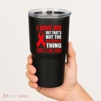Hiv Awareness Red Ribbon World Aids Day Fighters Tumbler thumb 2