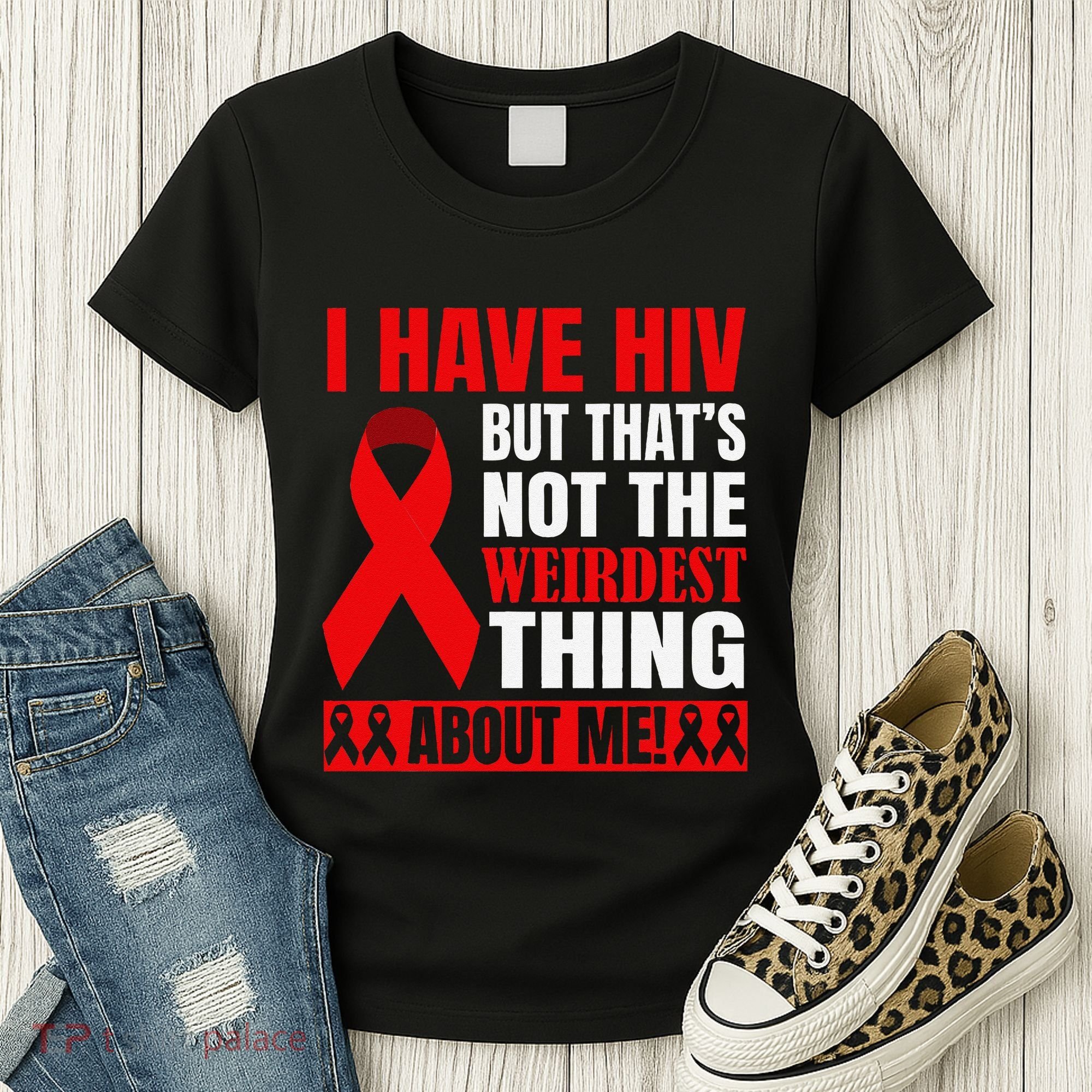 Hiv Awareness Red Ribbon World Aids Day Fighters Women's T-Shirt