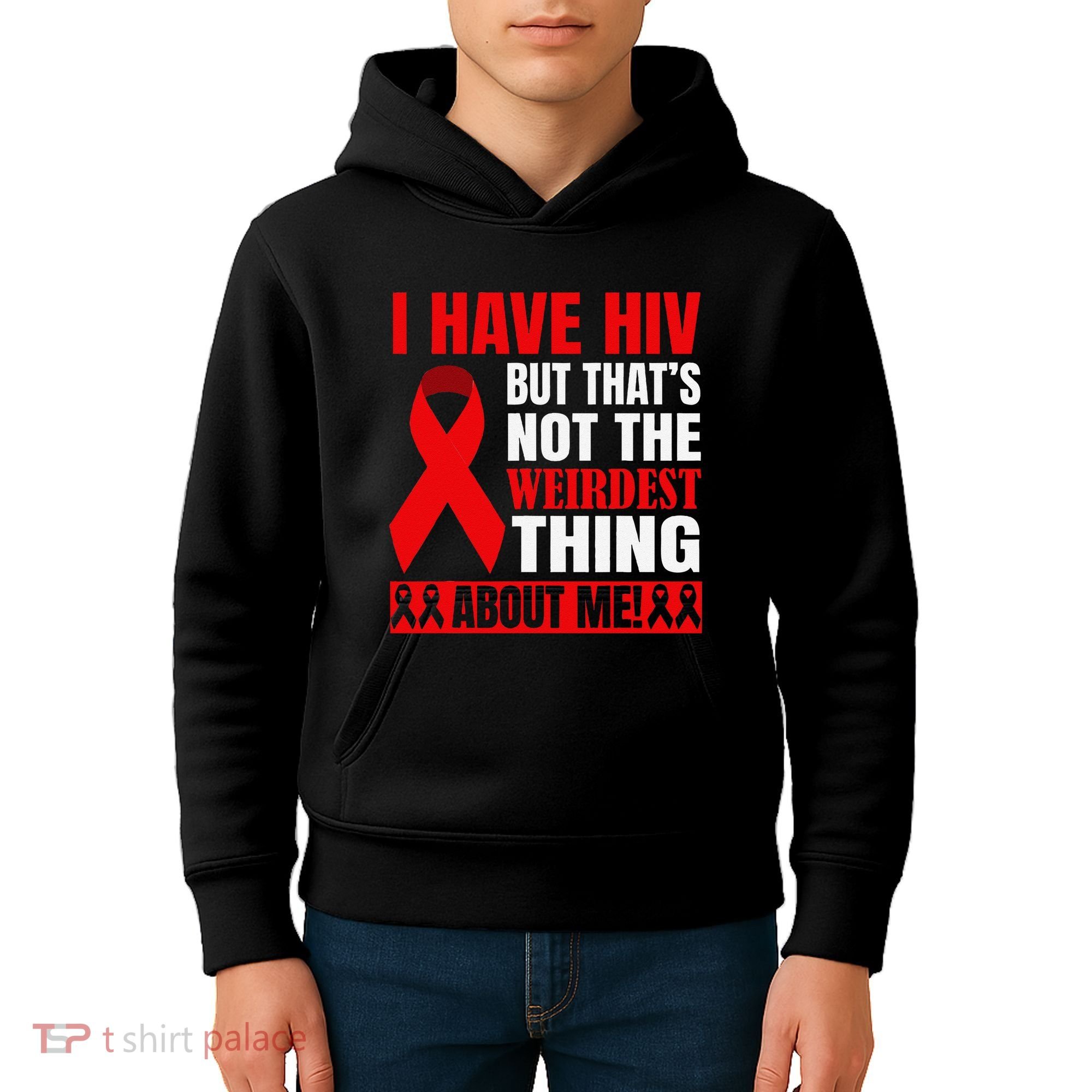 Hiv Awareness Red Ribbon World Aids Day Fighters Kids Hoodie