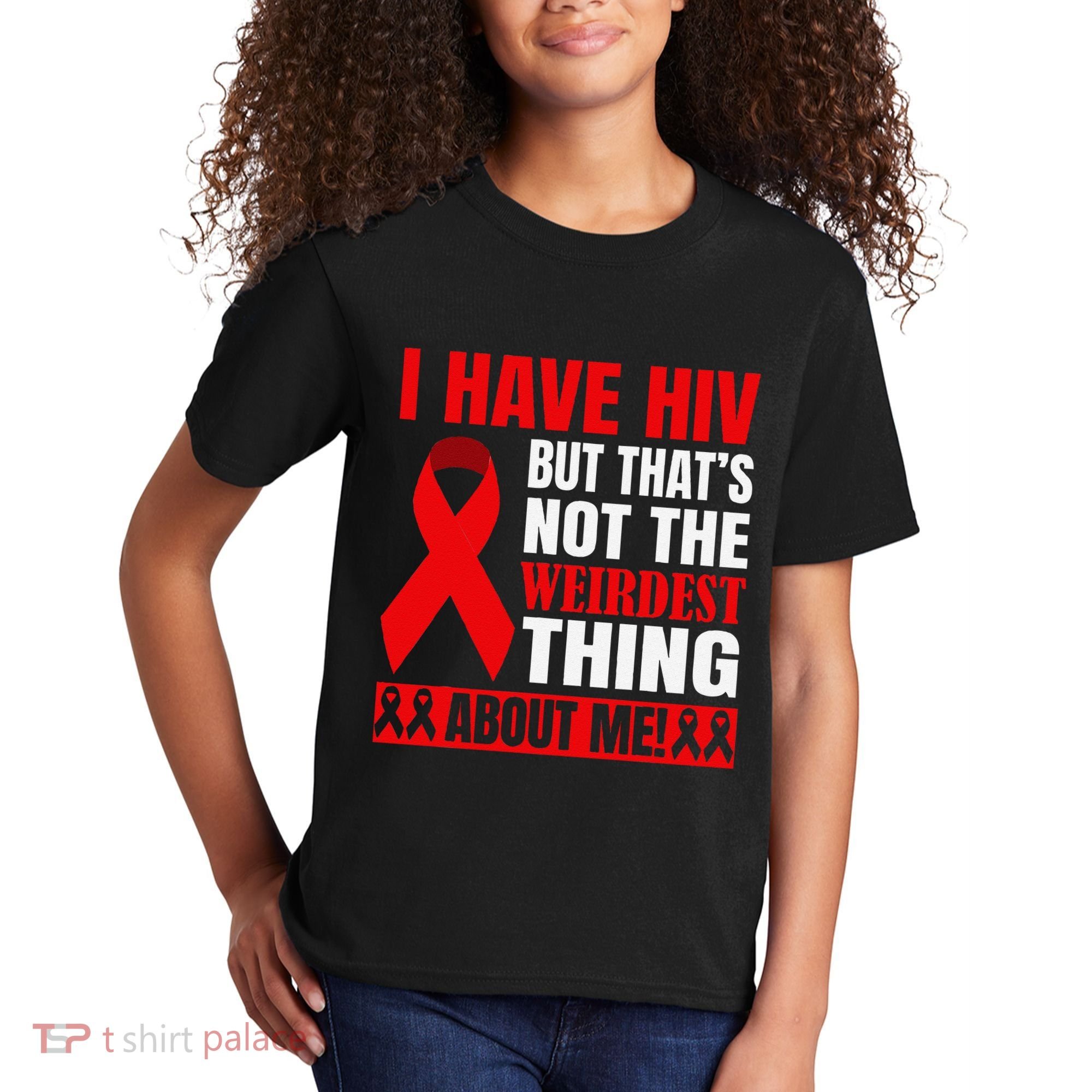 Hiv Awareness Red Ribbon World Aids Day Fighters Kids T-Shirt
