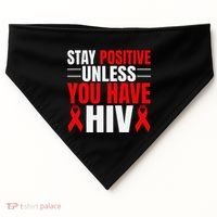 Hiv Awareness Red Ribbon World Aids Day Fighters USA-Made Doggie Bandana thumb 0