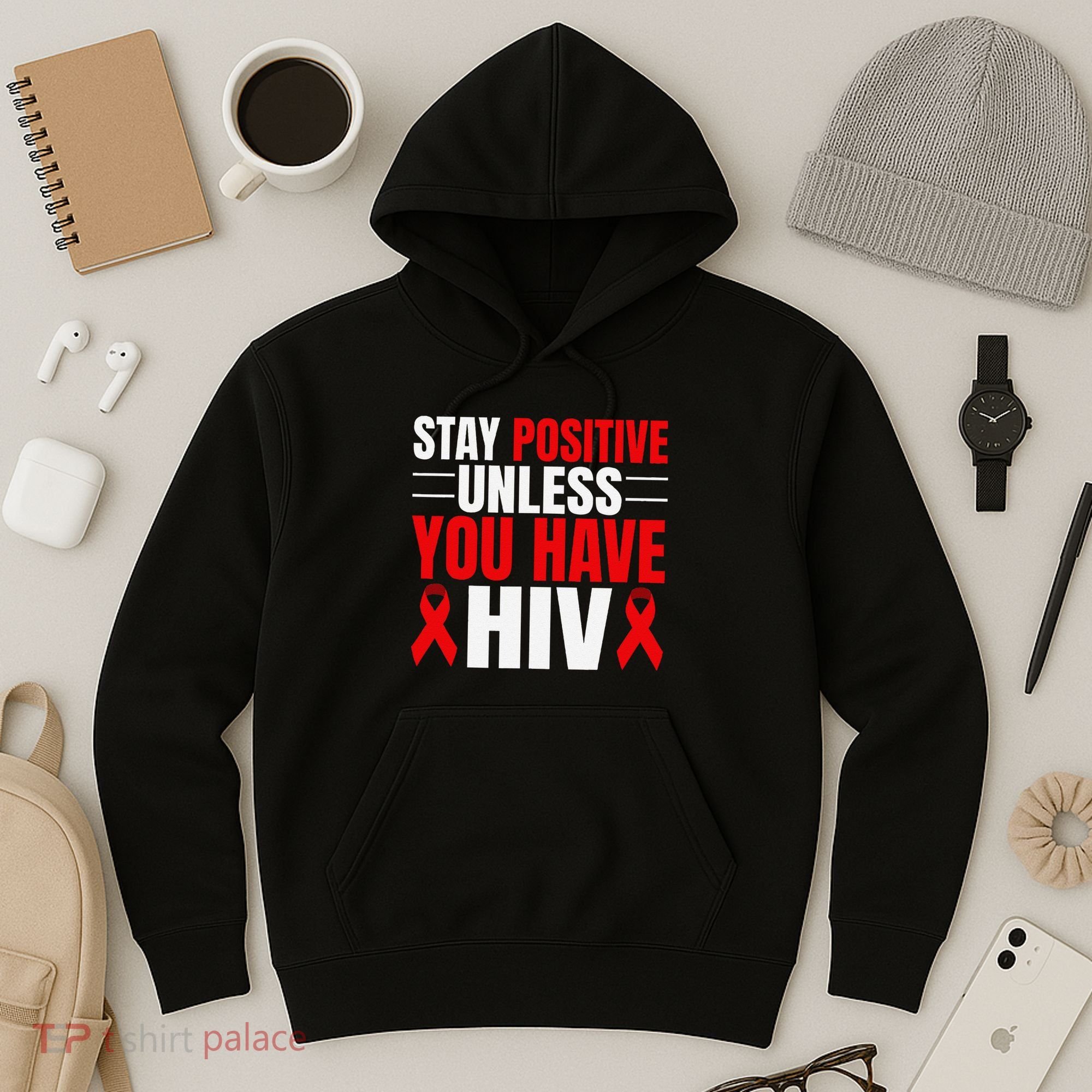 Hiv Awareness Red Ribbon World Aids Day Fighters Hoodie