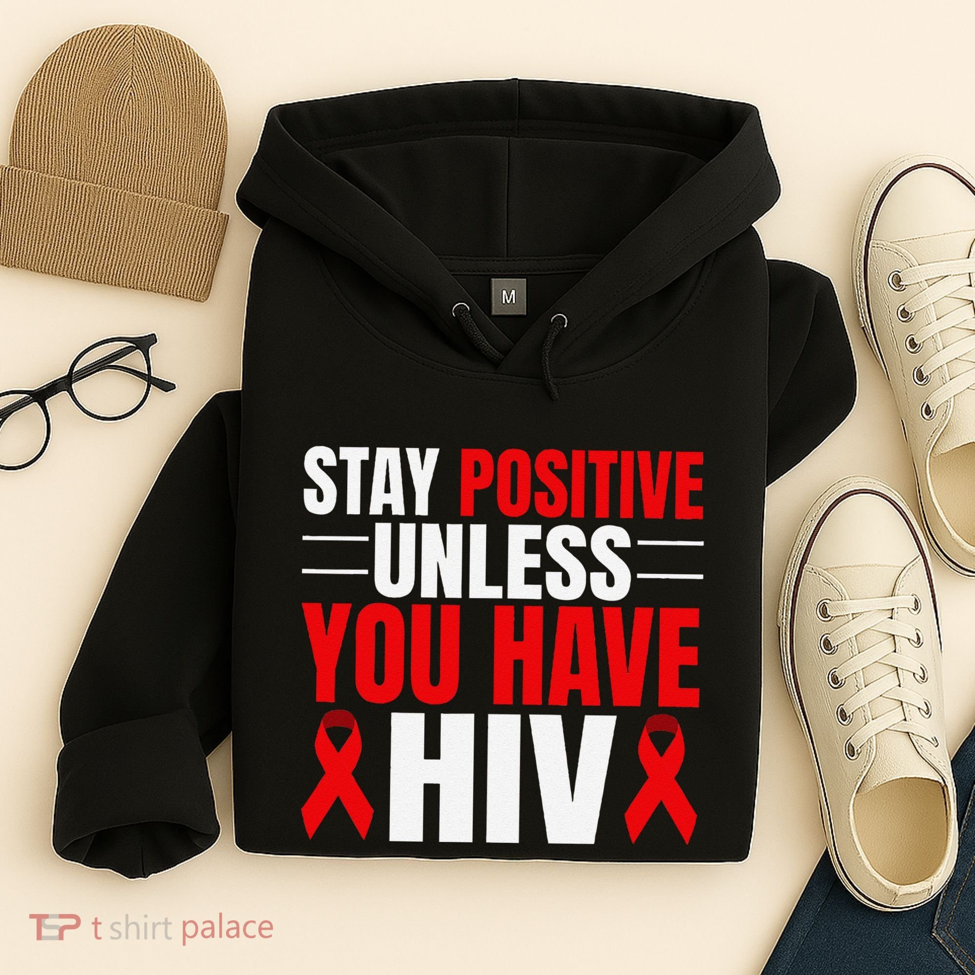 Hiv Awareness Red Ribbon World Aids Day Fighters Hoodie