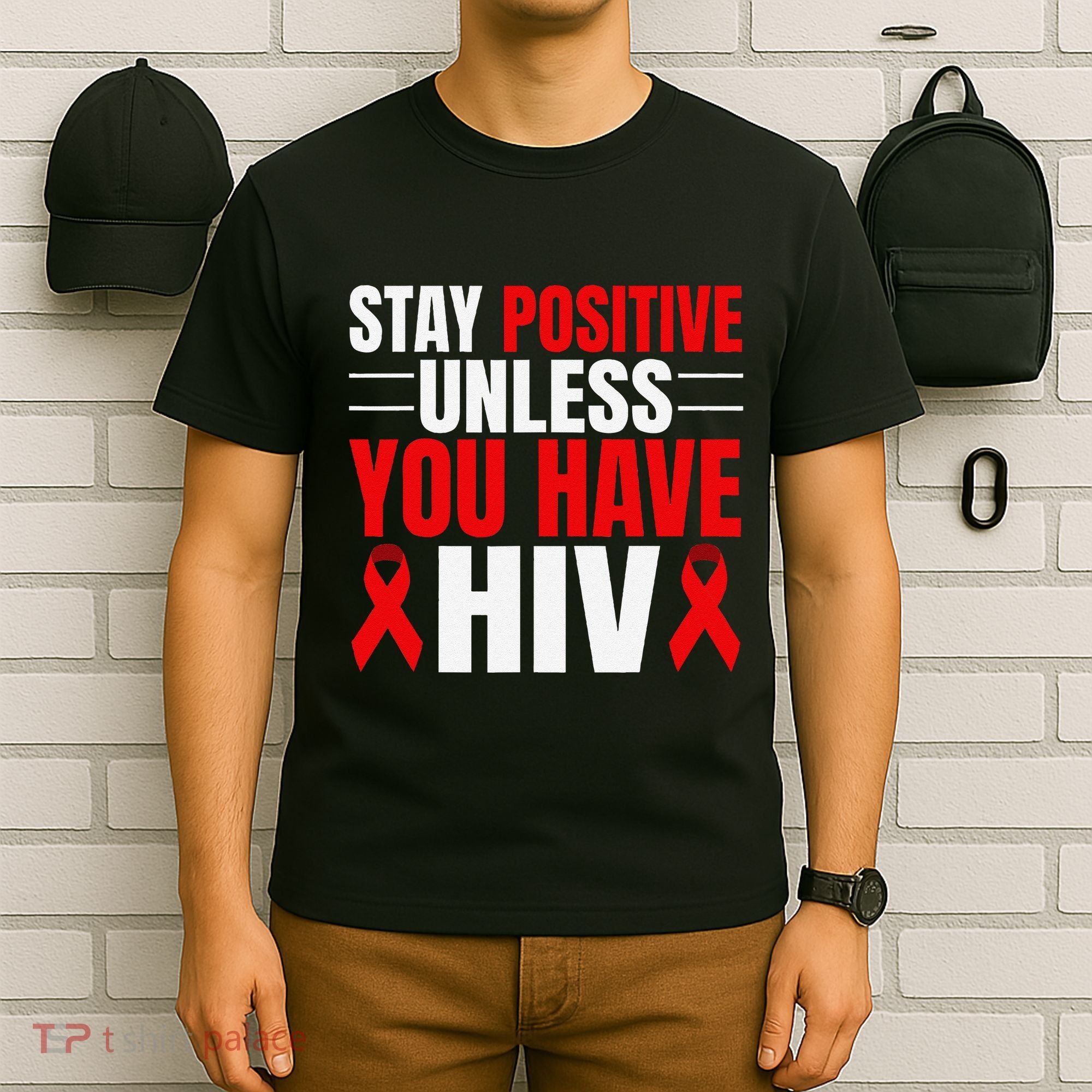 Hiv Awareness Red Ribbon World Aids Day Fighters T-Shirt