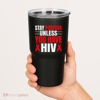 Hiv Awareness Red Ribbon World Aids Day Fighters Tumbler thumb 2