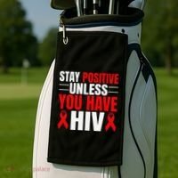 Hiv Awareness Red Ribbon World Aids Day Fighters Golf Towel thumb 2
