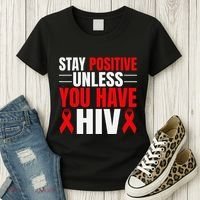 Hiv Awareness Red Ribbon World Aids Day Fighters Women's T-Shirt thumb 3