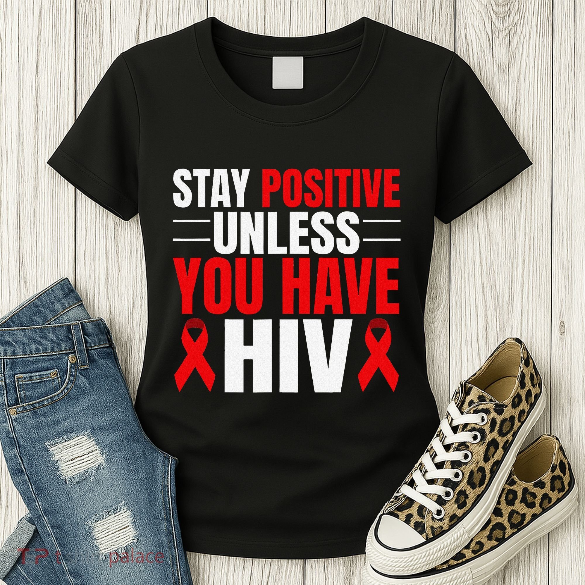 Hiv Awareness Red Ribbon World Aids Day Fighters Women's T-Shirt