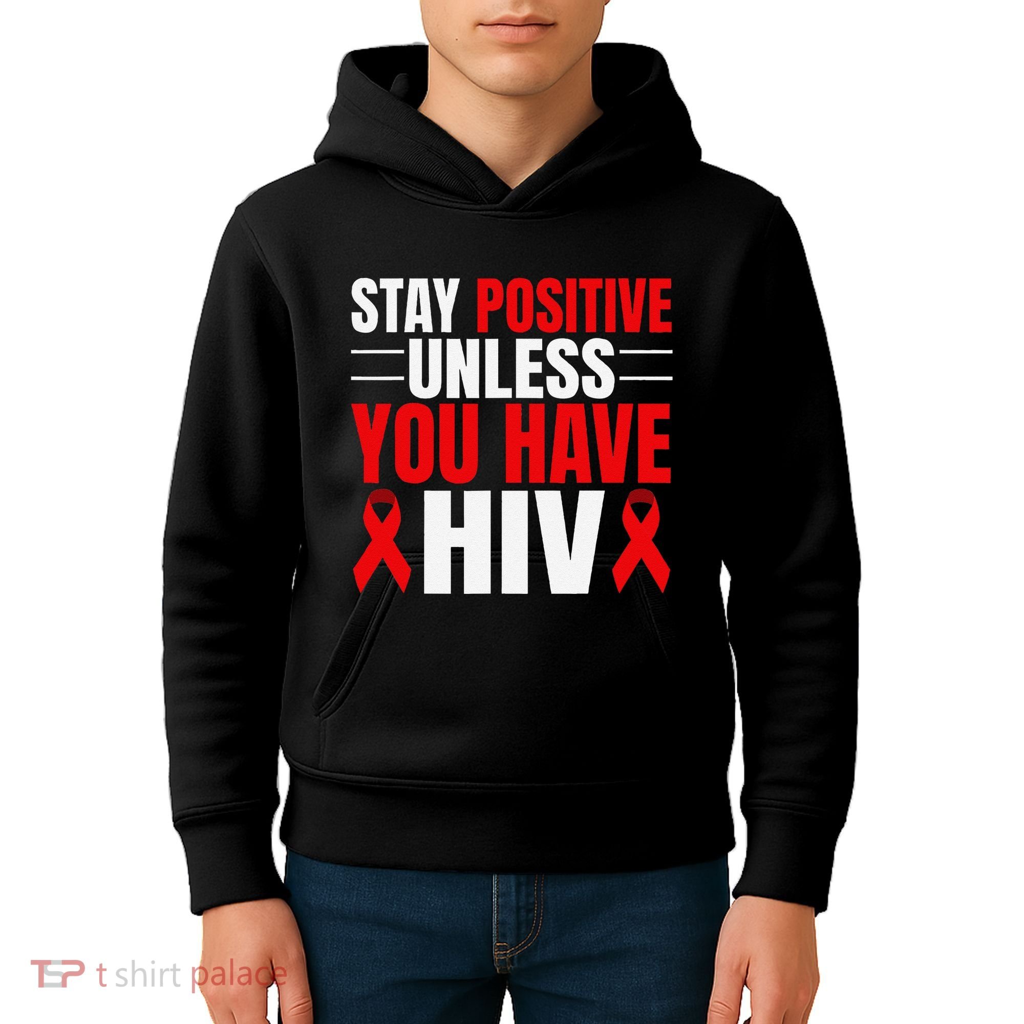 Hiv Awareness Red Ribbon World Aids Day Fighters Kids Hoodie