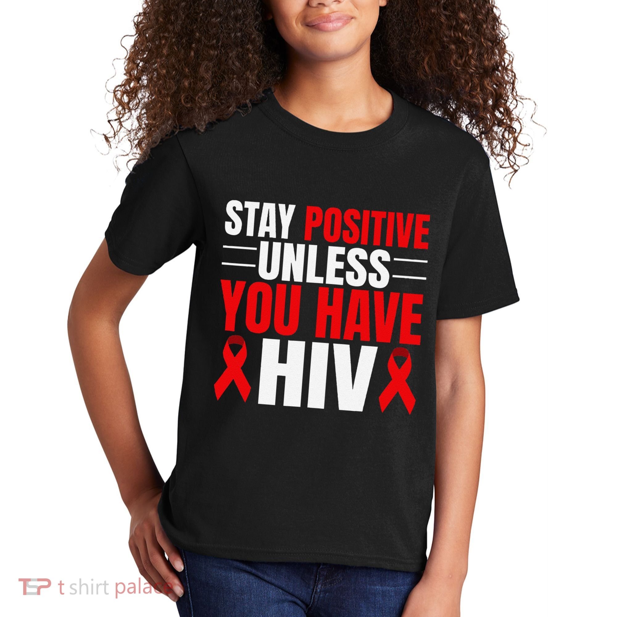 Hiv Awareness Red Ribbon World Aids Day Fighters Kids T-Shirt
