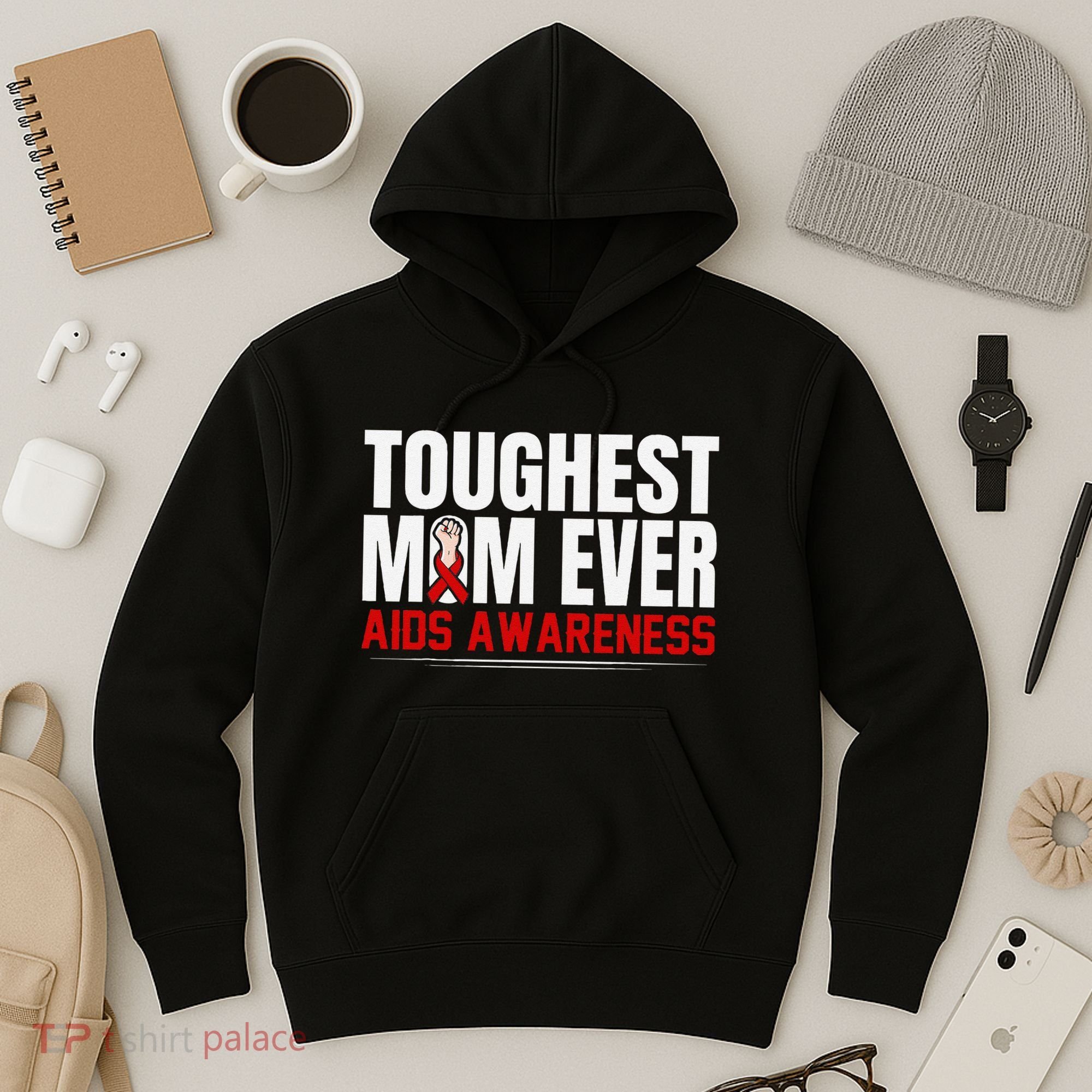 Hiv Awareness Red Ribbon World Aids Day Fighters Hoodie