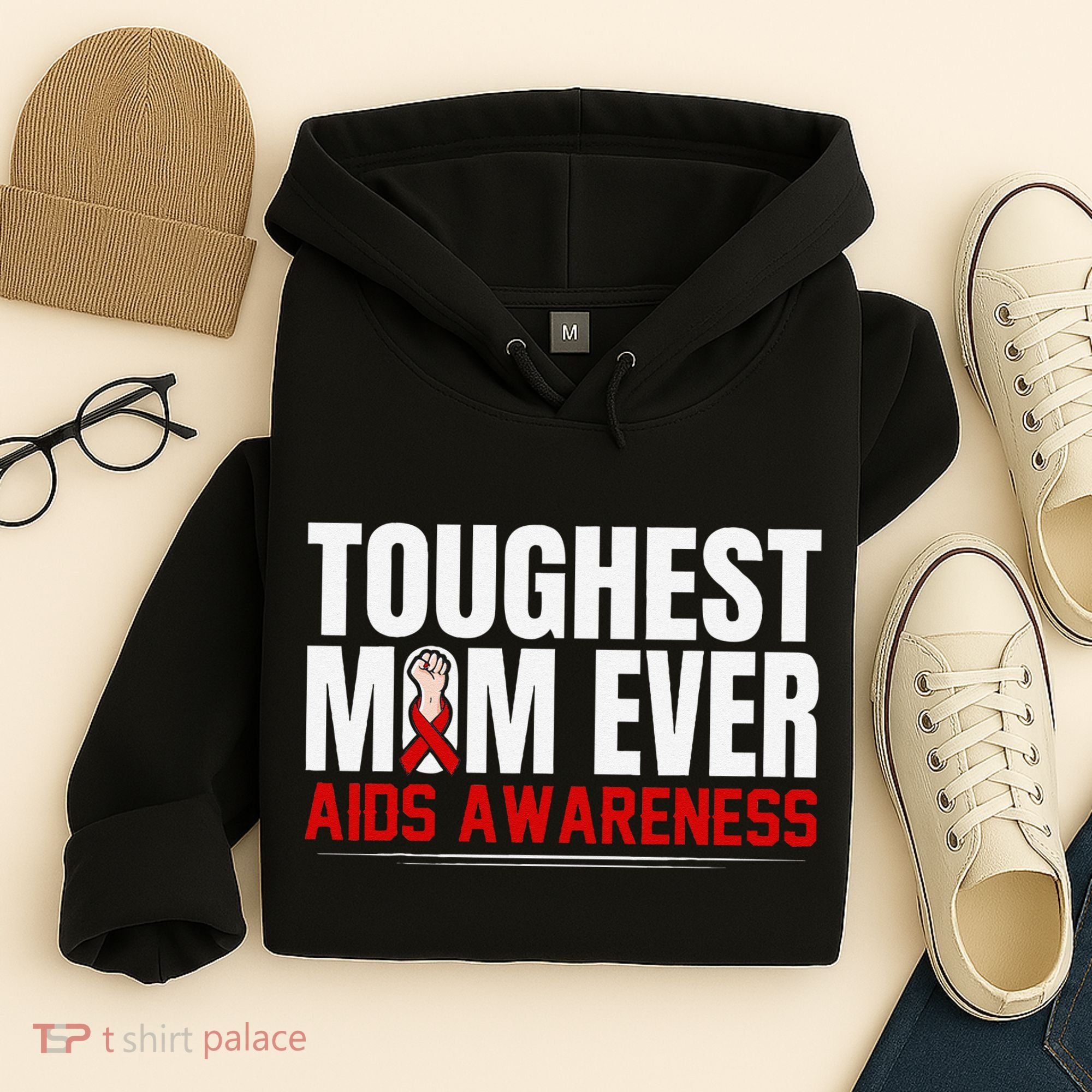 Hiv Awareness Red Ribbon World Aids Day Fighters Hoodie