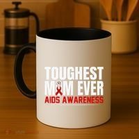 Hiv Awareness Red Ribbon World Aids Day Fighters Coffee Mug thumb 4