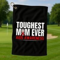 Hiv Awareness Red Ribbon World Aids Day Fighters Golf Towel thumb 1
