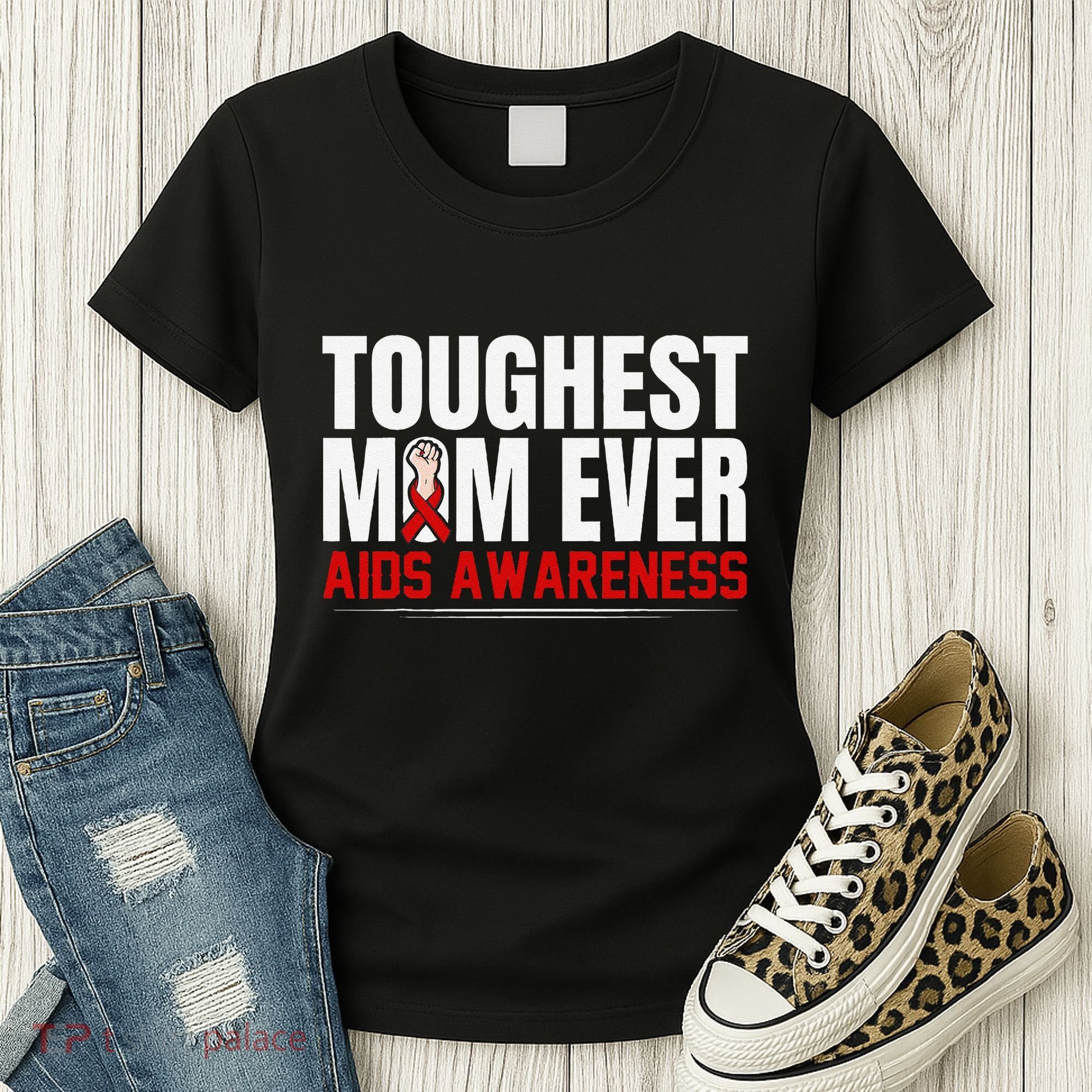 Hiv Awareness Red Ribbon World Aids Day Fighters Women's T-Shirt