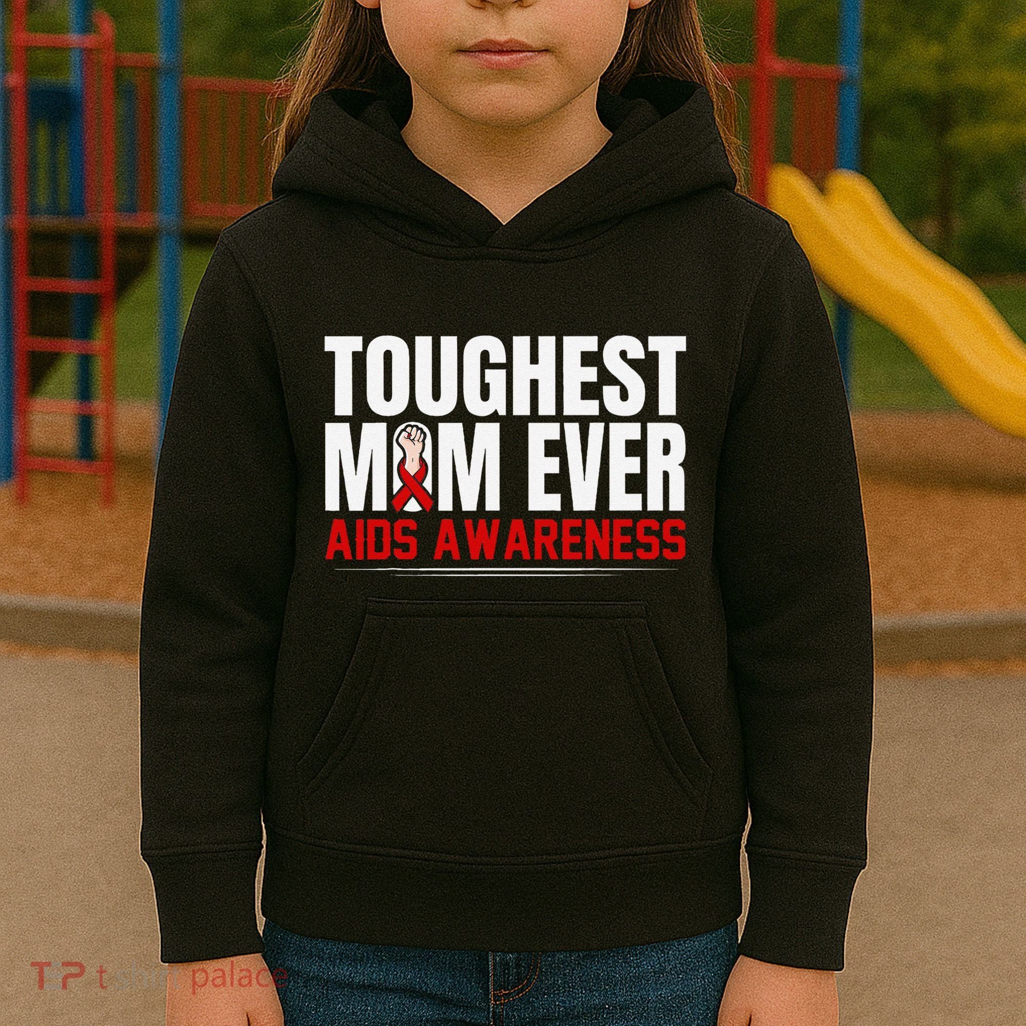 Hiv Awareness Red Ribbon World Aids Day Fighters Kids Hoodie