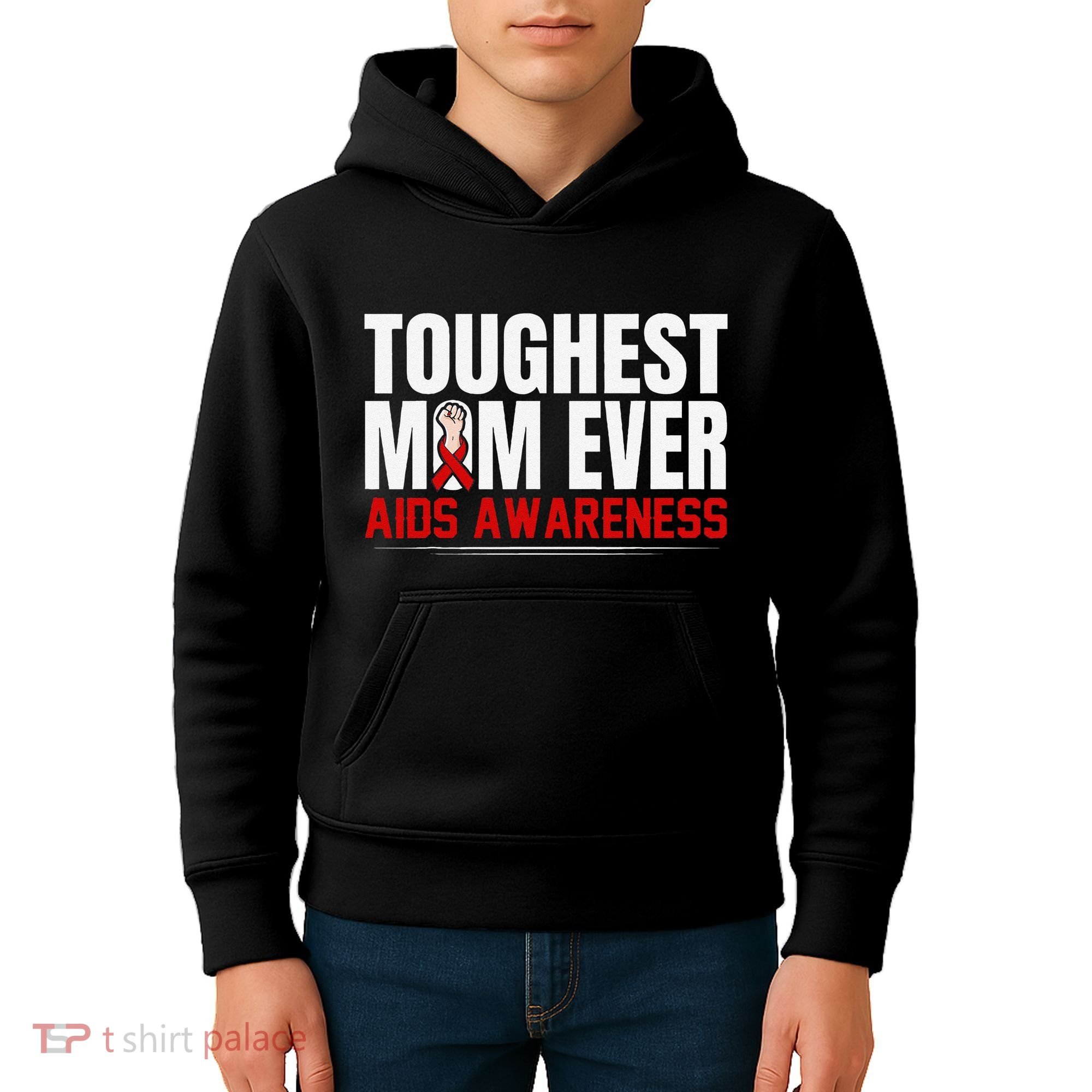 Hiv Awareness Red Ribbon World Aids Day Fighters Kids Hoodie