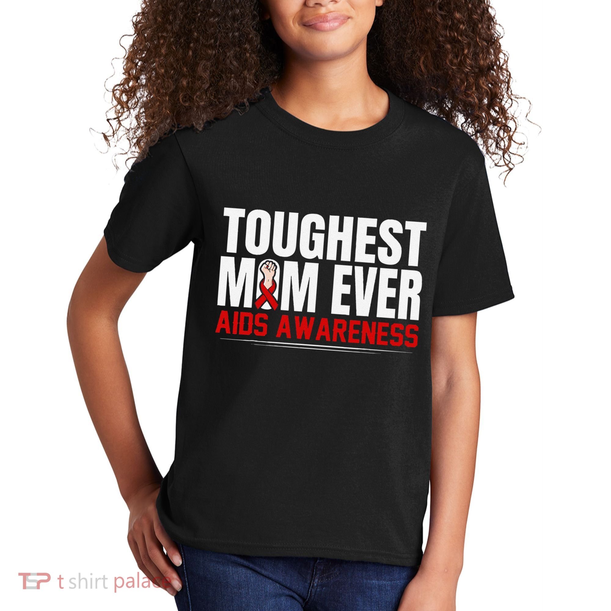 Hiv Awareness Red Ribbon World Aids Day Fighters Kids T-Shirt