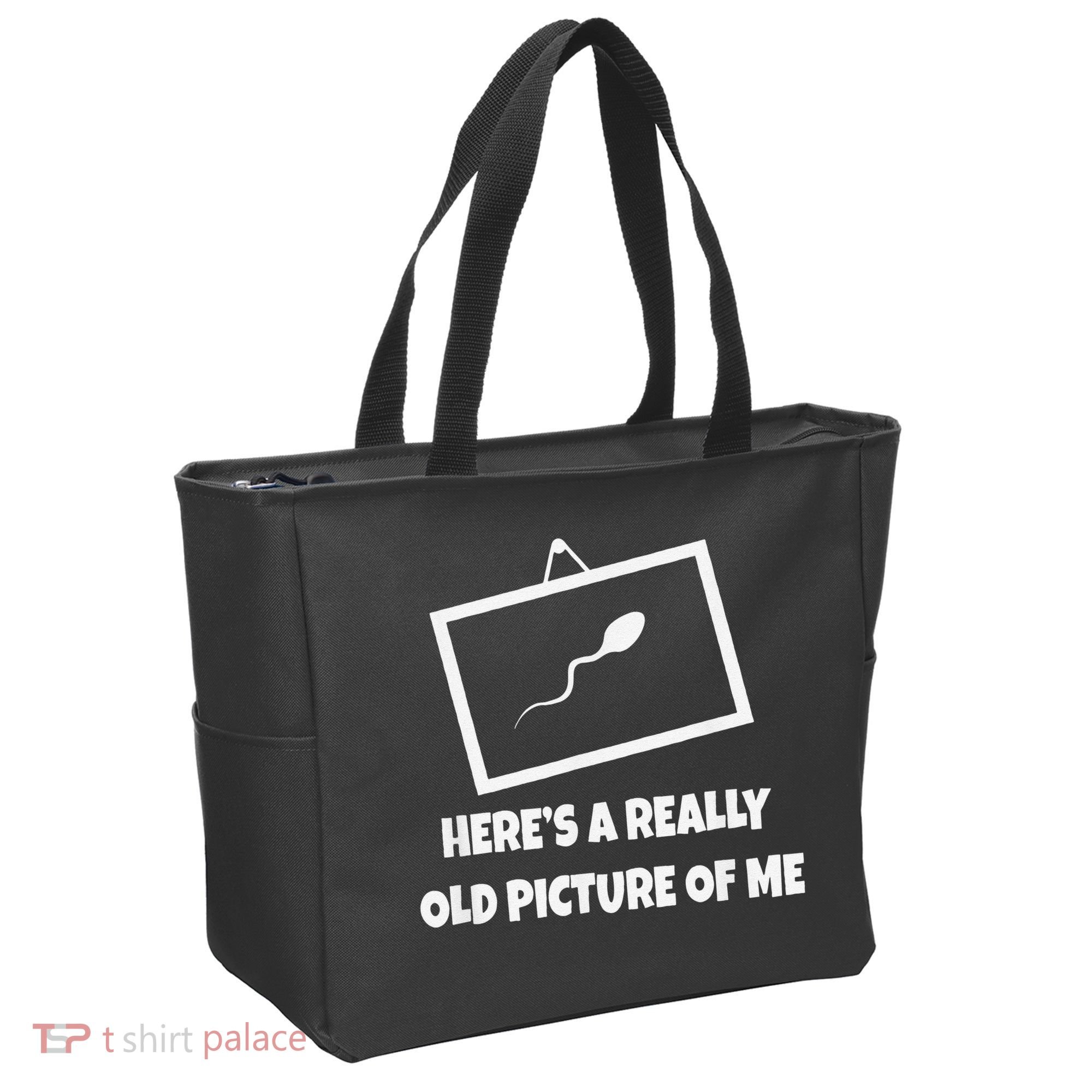 Here's A Really Old Picture Of Me Funny Sperm Gag Gift Tote Bag